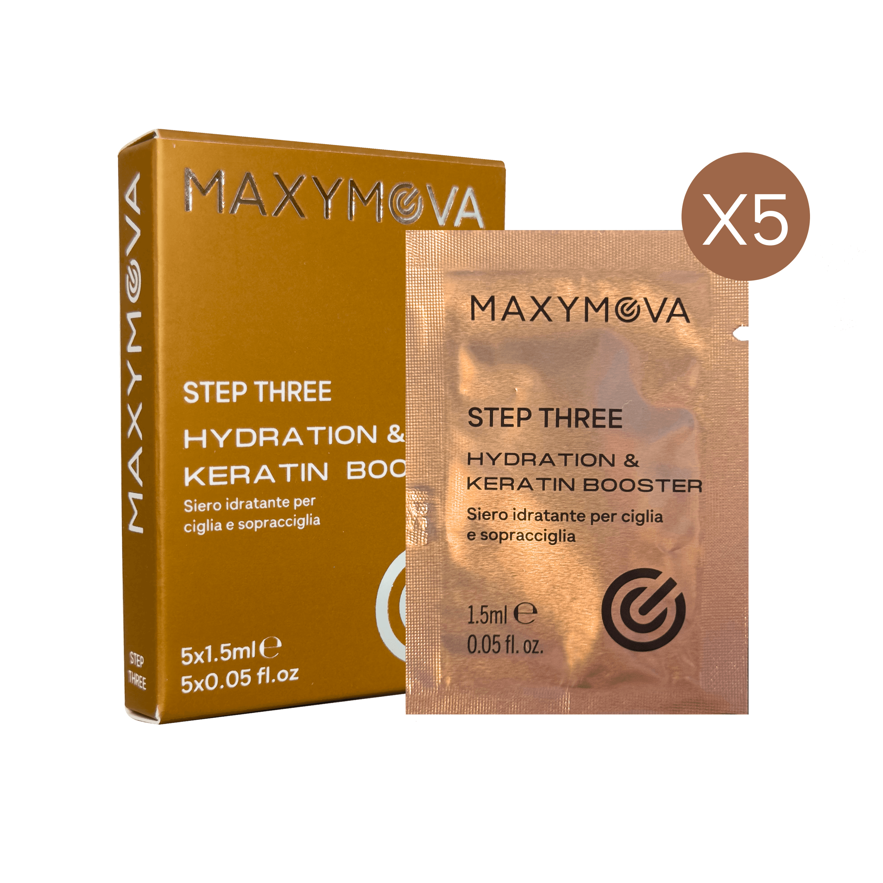 Step 3 Hydration & Keratin Booster — Caja de 5 sobres de 1,5 ml